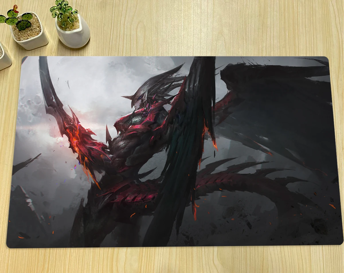 

YuGiOh Playmat Destiny HERO Destroy Phoenix Enforcer TCG CCG Trading Card Game Mat Anime Mouse Pad Rubber Desk Mat Zone Free Bag