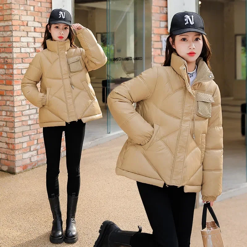New Winter Jacket Women Parkas Long Sleeve Thick Down Cotton Padded Parka Female Jacket Short Coat Slim Warm Outwear
