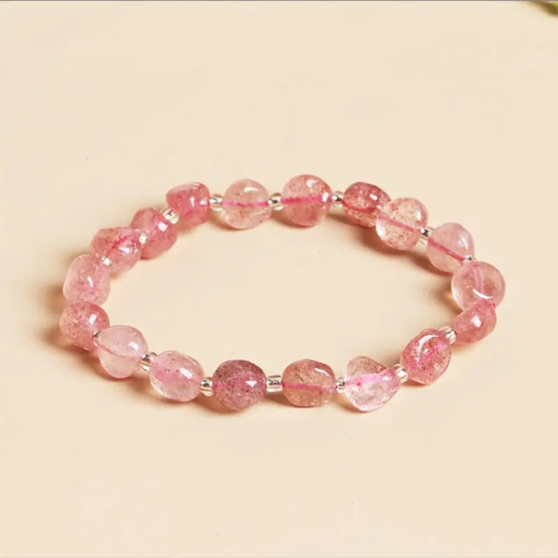 

Natural Stone Women's Bracelet Topaz Amethyst Strawberry Hand Bracelets Lucky Jewelry