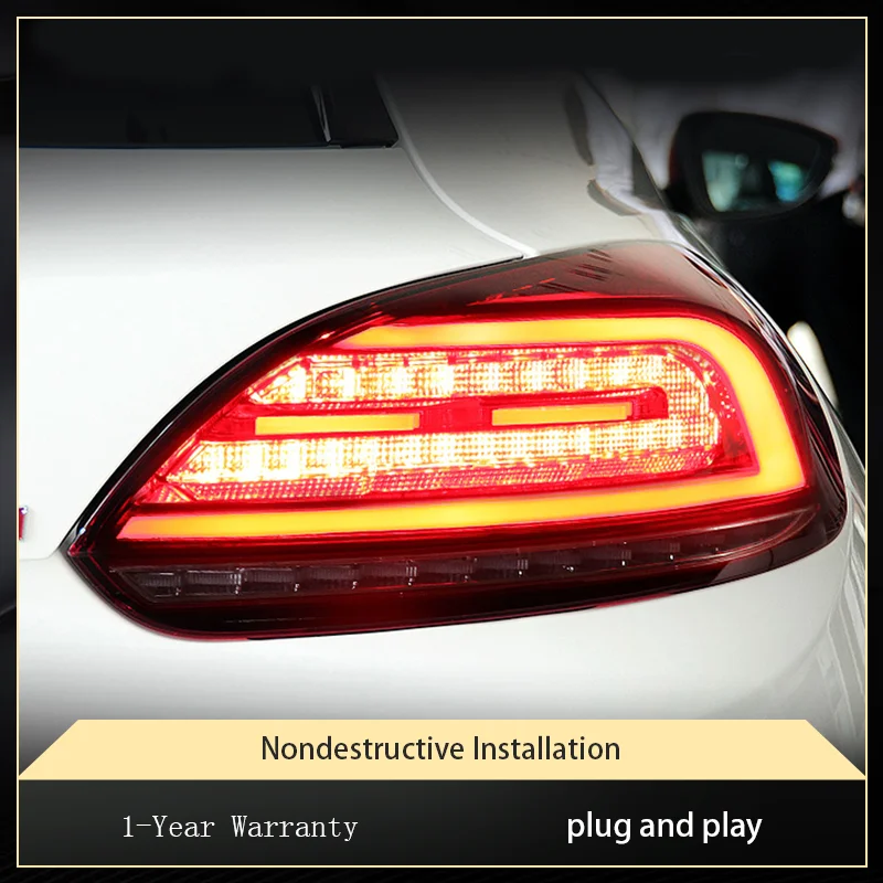 Фото 2 шт. Автомобильные фонари ДЛЯ 2009-2015 VW Volkswagen Scirocco Задний фонарь DRL Задний фонарь Динамический указатель поворота Светодиодный задний противотуманный автомобильные аксессуары №1