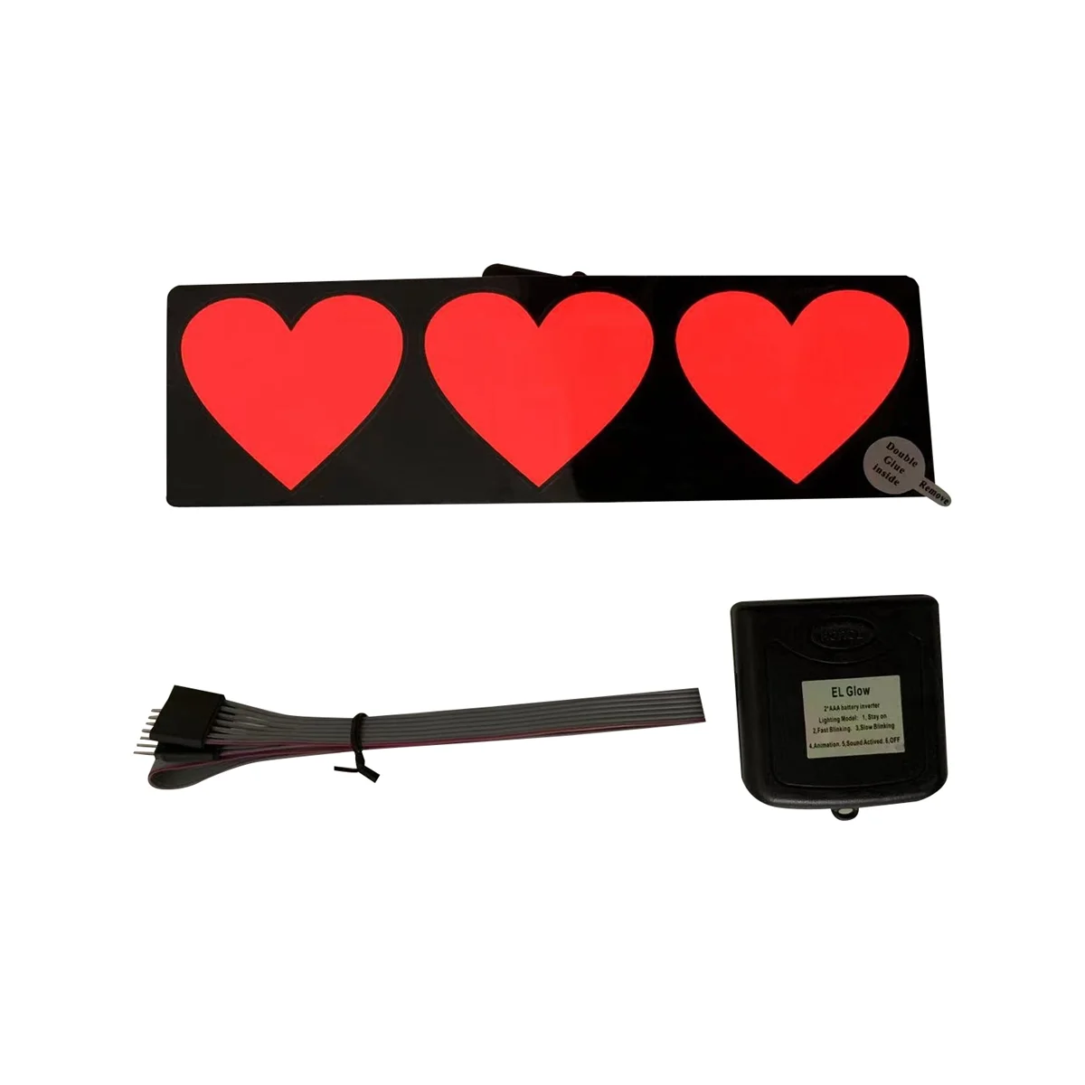 

Love Car LED Interior Decorative Light Rechargeable USB Charging Sticker Rear Window Lamp Strip