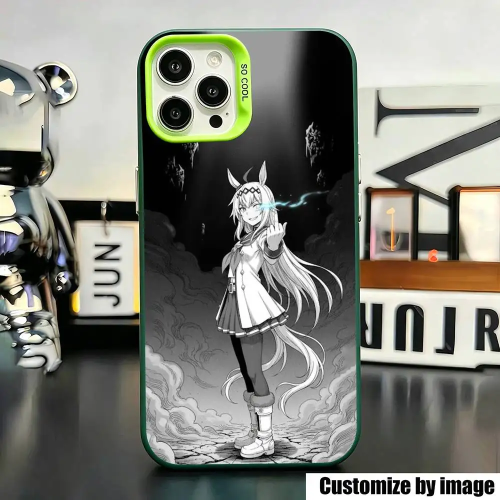 Чехол для телефона Oguri C-Cap Uma M-Musume Anime для iPhone 17, 16, 15, 14, 13, 12, 11 Plus, Pro Max, XS, зеленый, с серебряным покрытием внутри (art.: 3920db1a0c3a3) - 3920db1a0c3a3