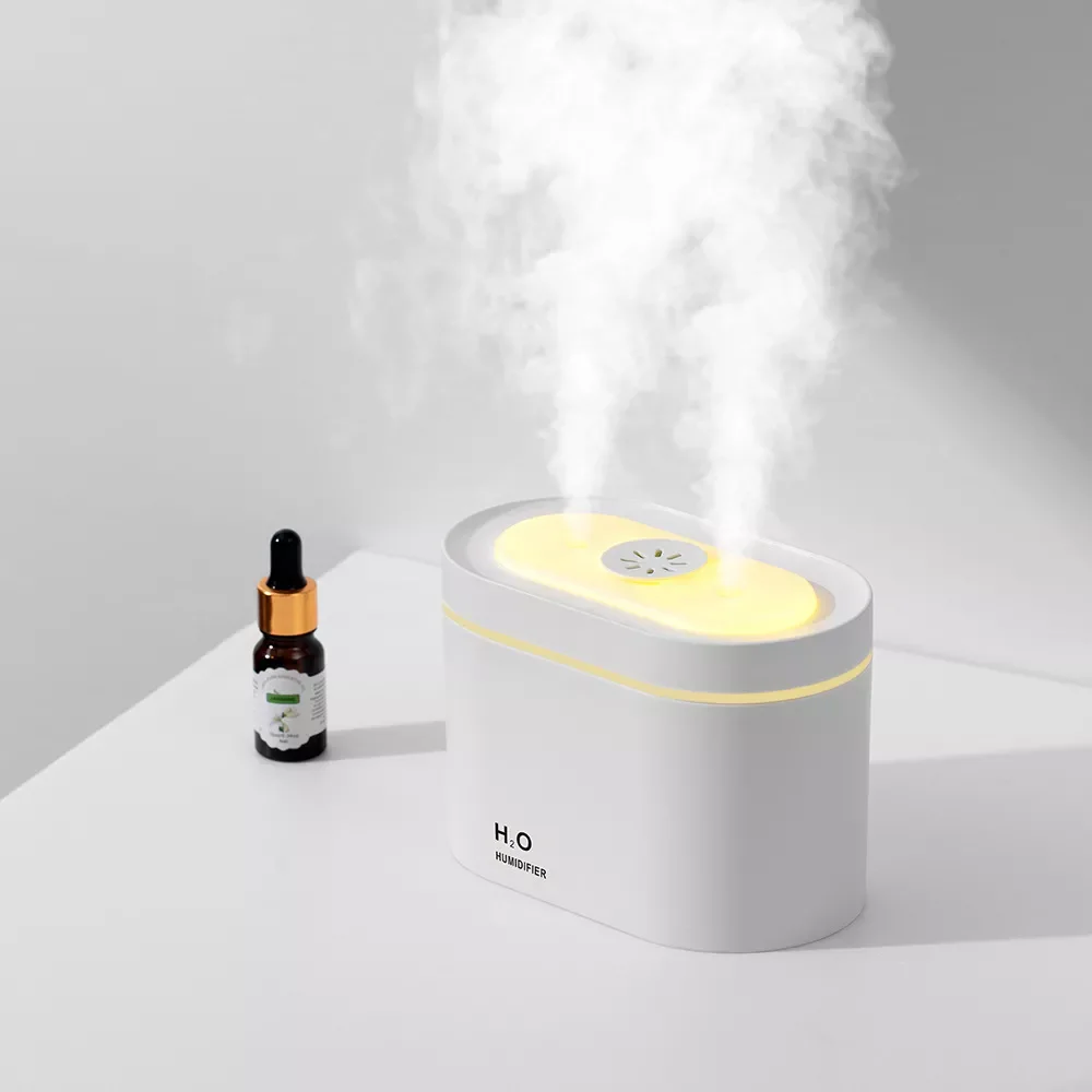 

Double Nozzle Air Humidifier 2000mAh Wireless Aroma Essential Oil Diffuser USB Mist Maker Warm Night Light Home Fragrance