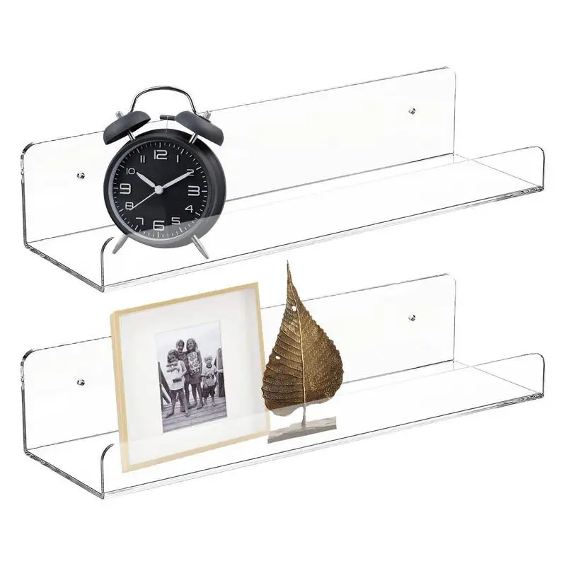 

Floating Shelf Acrylic Multi Purpose Storage Holder Wall Mounted Book Shelf Pot Rack For Bedroom Kitchen Bathroom Decoration