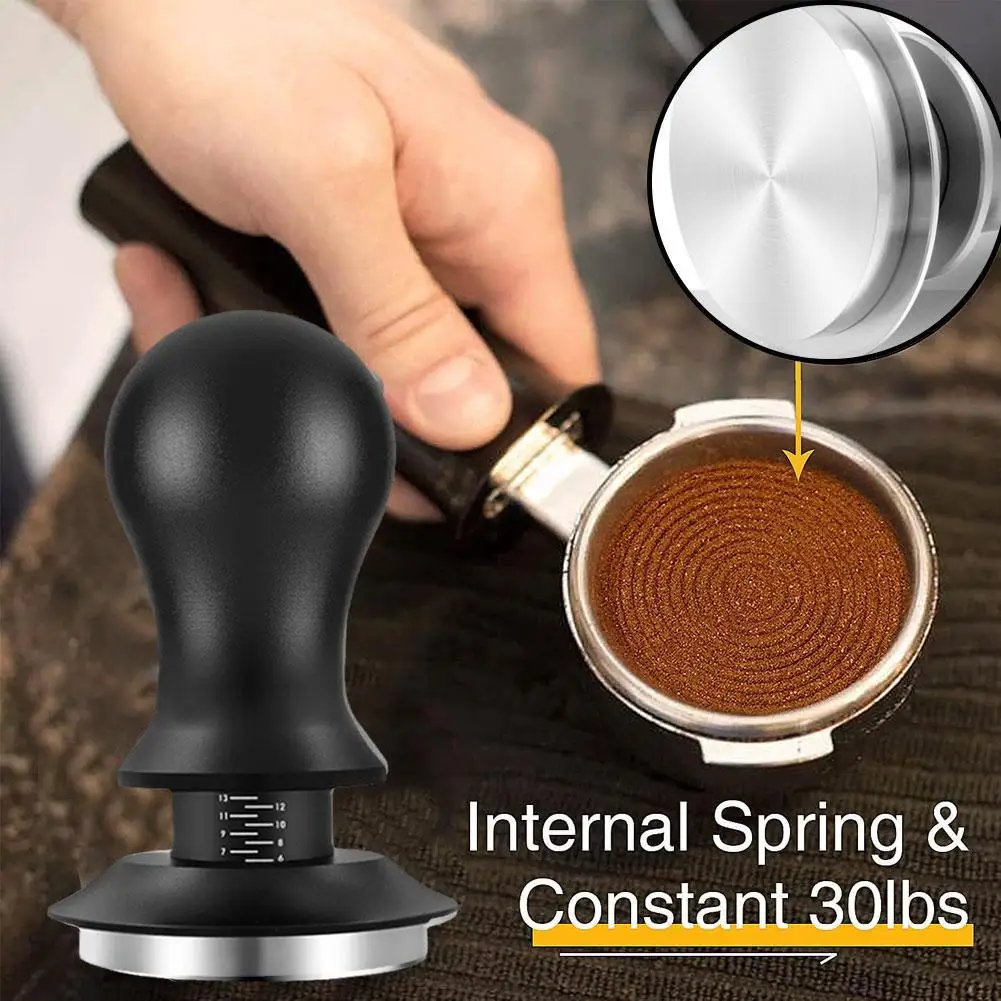 

51mm 53mm 58mm Espresso Tamper Barista Coffee Tamper with Spring Stainless Loaded Steel Tampers Calibrated X8O2