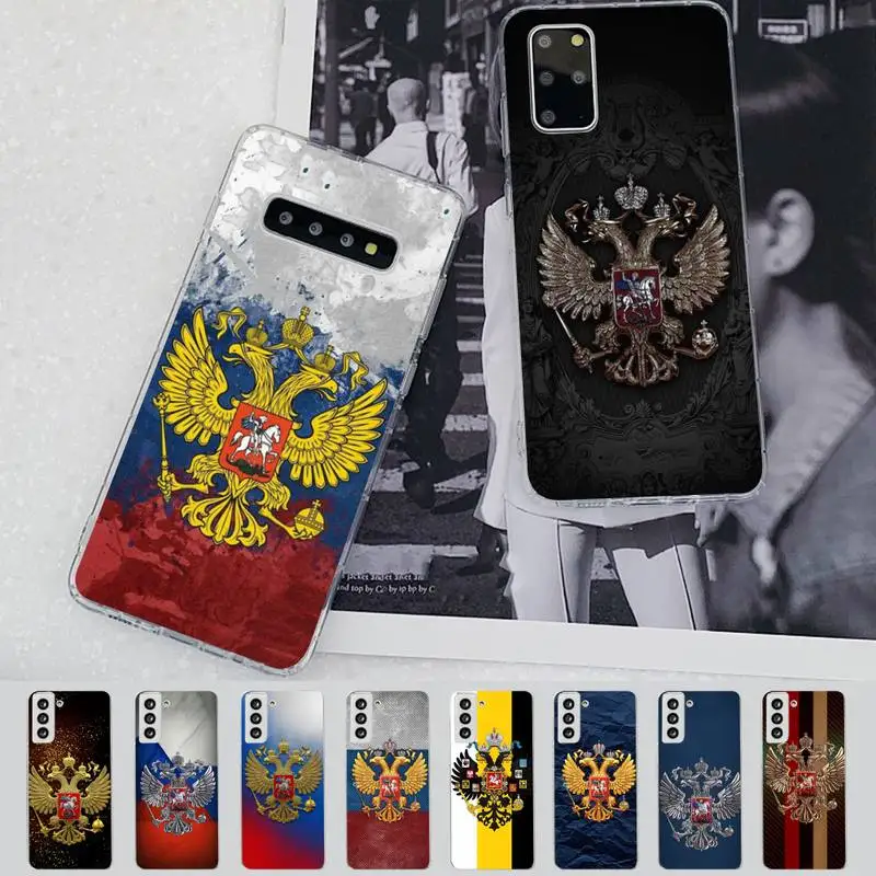 

Russia Flag National Emblem Phone Case for Samsung S21 A10 for Redmi Note 7 9 for Huawei P30Pro Honor 8X 10i cover