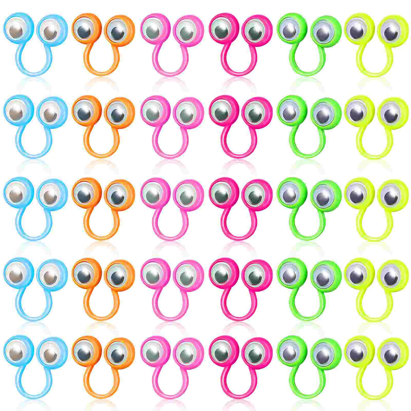 

30 Pcs Small Toy Eye Ring Child Plastic Glasses Googly Finger Puppets Interactive