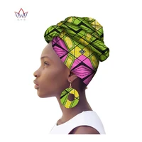 africa style fashion african head scarf and warrings 2 pcs women african clothing bazin rich headwear wax ankara hairband wyb479