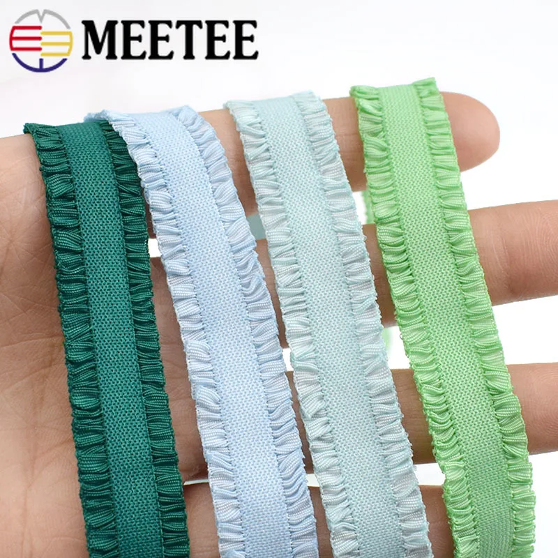 

22Yards 1.3cm Double Ruffle Elastic Bands Stretch Rubber Lace Ribbon Trims Folds DIY Baby Hair Tie Clothing Sewing Accessories