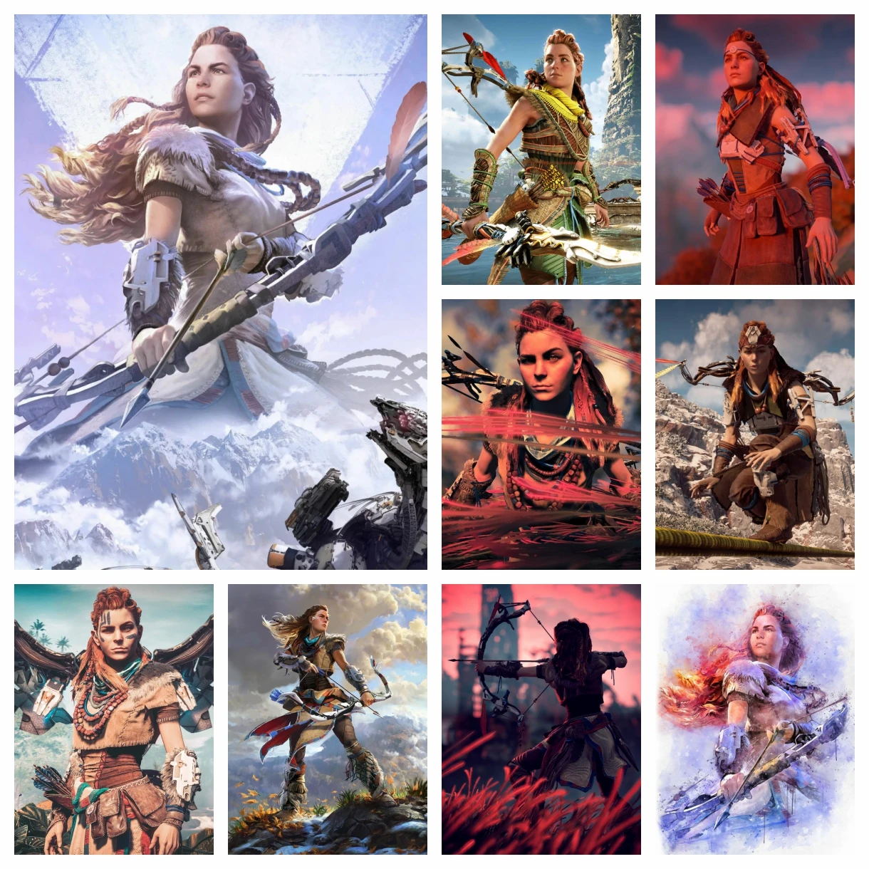 

5D Horizon Forbidden West Diamond Art Painting Kits Game Characters Cross Stitch Sets Embroidery Picture Mosaic Craft Room Decor
