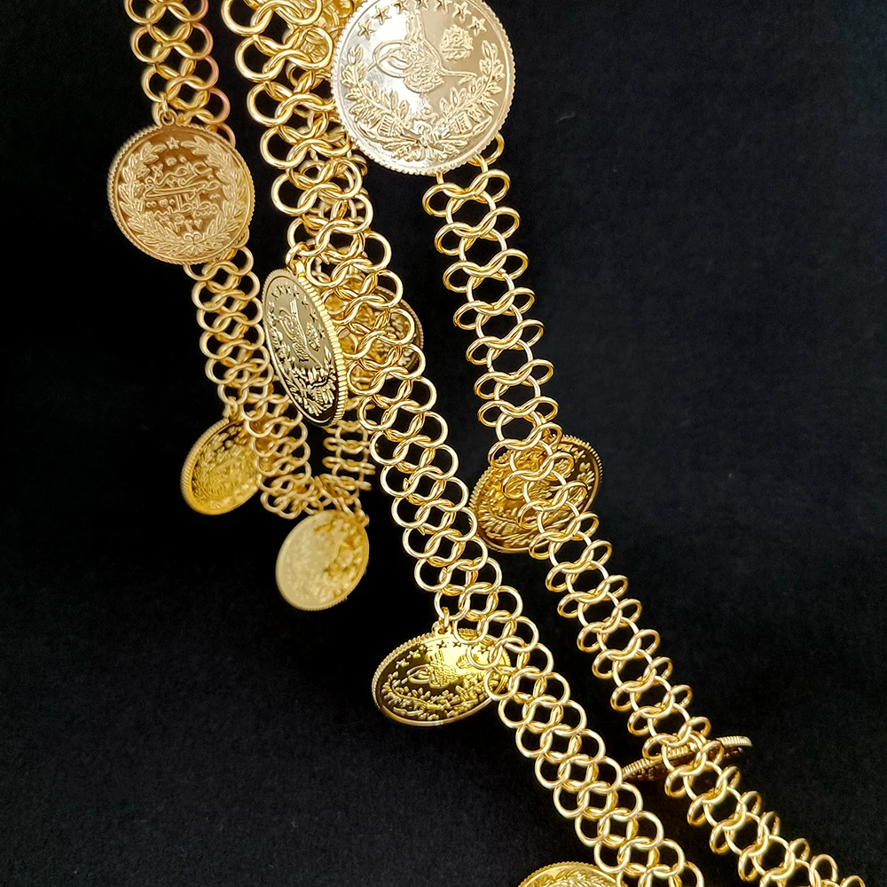

Turkish Coin Pendants Gold Plated Kurdish Bridal Jewelry Wedding Gifts Free Shipping Items My Orders Necklace for Women Fashion