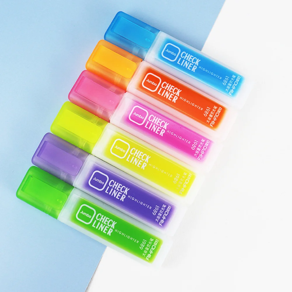 

Хайлайтер на водной основе, пигмент с одной головкой, 6-цветная маркерная ручка, ручка, Note ручка, канцелярские принадлежности для офиса, школ...