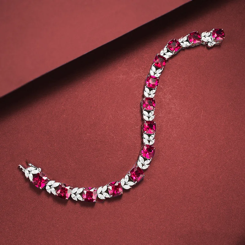 Женский браслет принцессы из серебра 100% пробы с высокоуглеродистыми