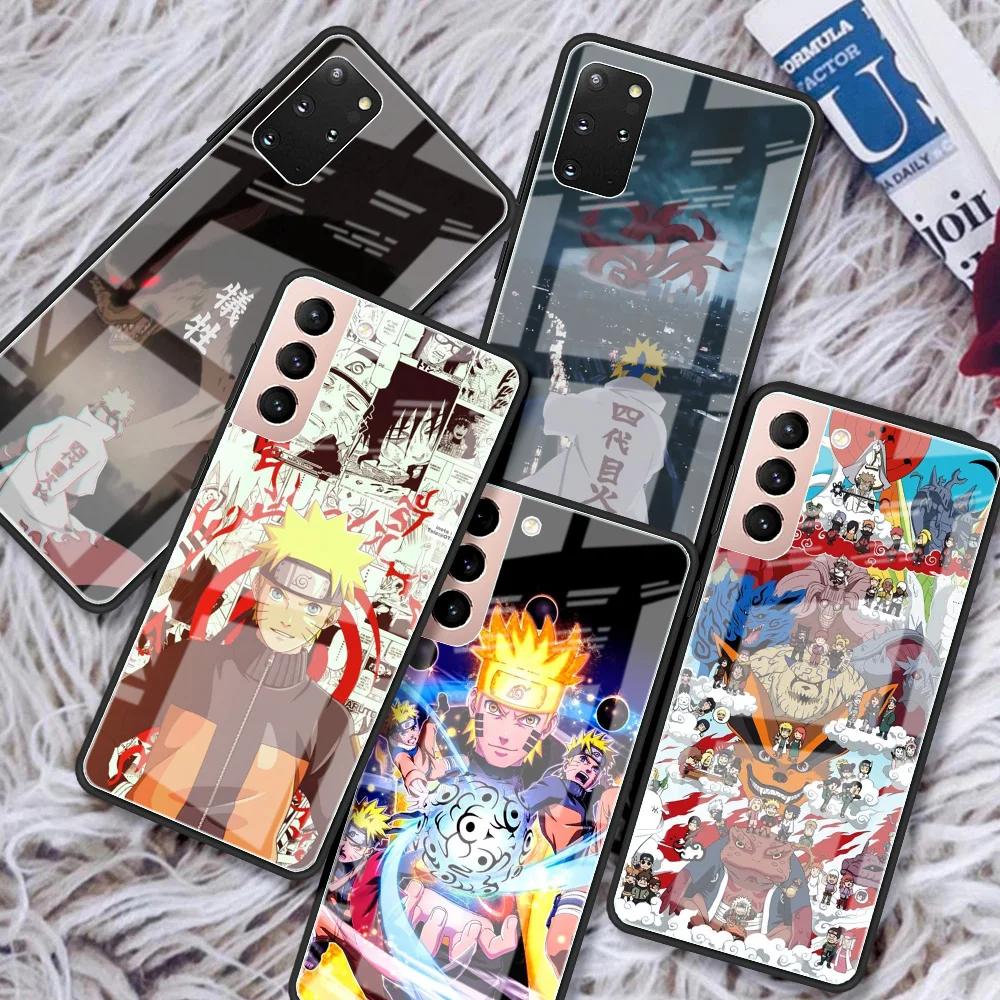 

Tempered Glass Case For Samsung Galaxy S22 Ultra S21 Plus S20 FE S10 S9 S8 S10e Note 20 10 Lite 9 Phone Cover Anime Naruto Funda