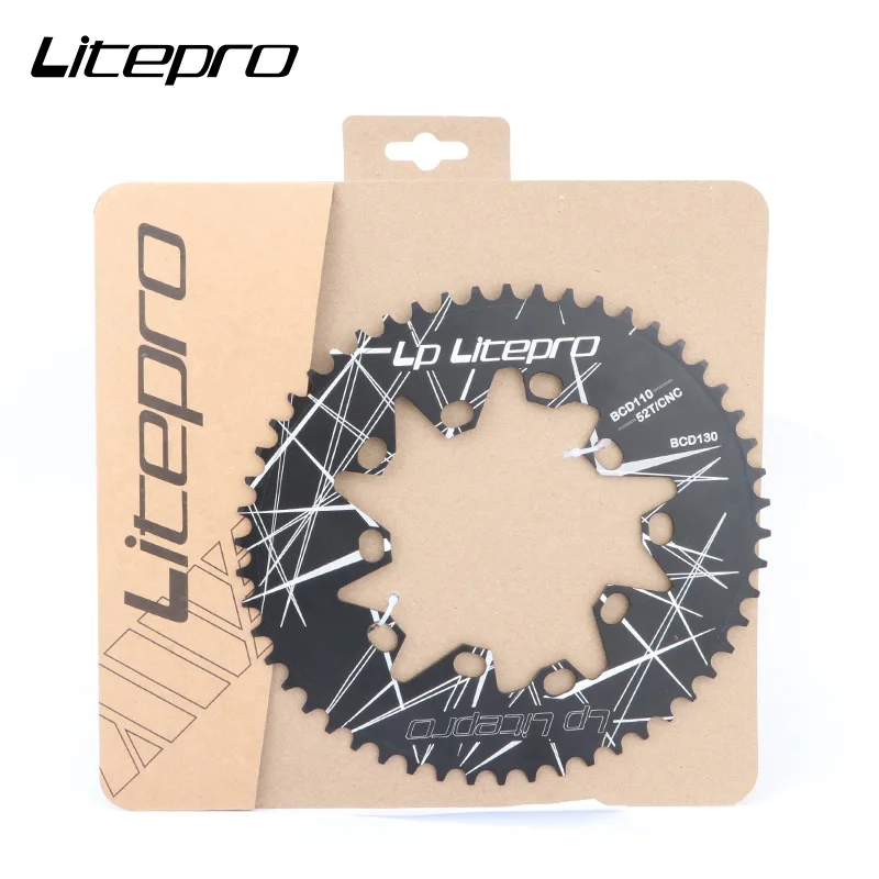 Litepro Oval Chainring 130 110 BCD Folding Bike Super Light Chain Wheel Crank Crankset 130bcd 52T 54 56T 58 60T |