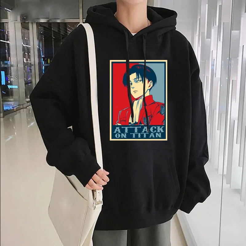

Eren Jaeger Anime Attack On Titan Print Hoodies Sweatshirt Men Streetwear Casual Winter Warm Tracksuit Male Oversized COTTON