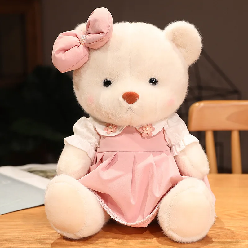 

40CM Kawaii teddy bear Stuffed Plush Toys Cute pink skirt teddy bear plush doll girl birthday christmas gift Wedding Party Decor