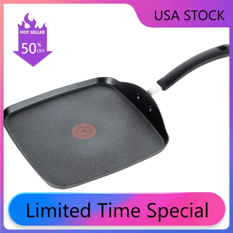 

Kitchen T-fal Ultimate Hard Anodized Nonstick Griddle 10.25 Inch Cookware Gray USA