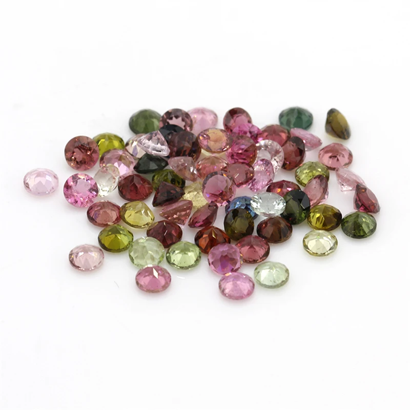 

Wholesale High Quality Natural Color Tourmaline 2.25mm Round Brilliant Cut Loose Gemstone For Jewelry