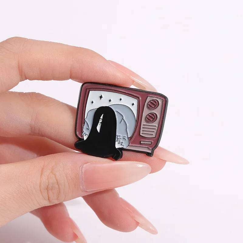 Страшная брошь призрак металлический значок маленькие аксессуары Оптовая