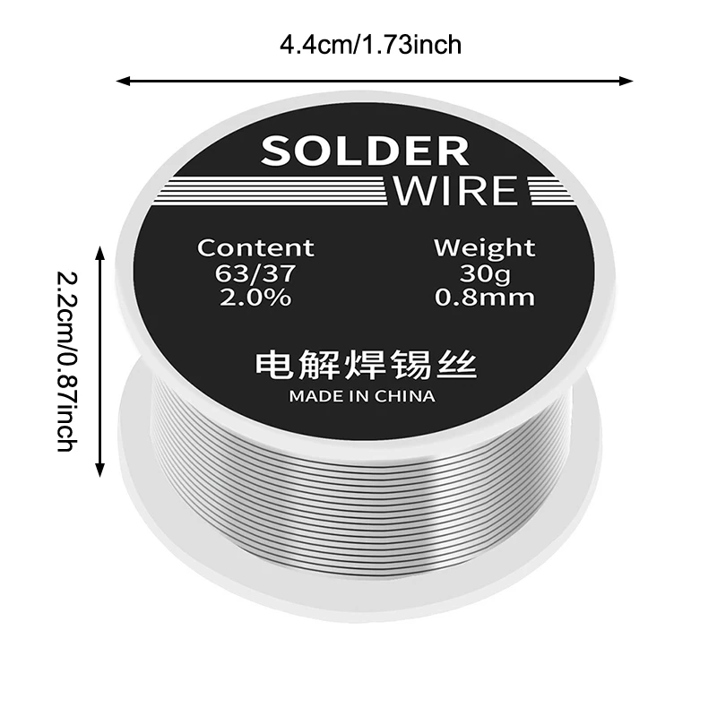 1 шт. 0,8 мм 30 г оловянная проволока для расплава олова с канифольным сердечником, паяльная проволока в рулоне, флюс без очистки для электрической пайки