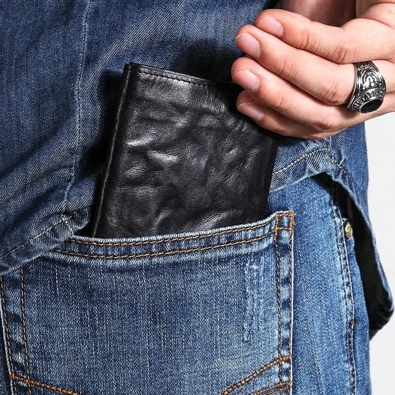 Handmade trend men's women's genuine leather small coin purse fashion vintage soft cowhide luxury thin teen card holder wallets