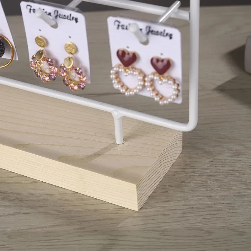 Black Earrings Jewelry Display Stand Hook Up Jewelry Organizer Rack Holder Activity Necklace Ring Display Stand Store Decoration