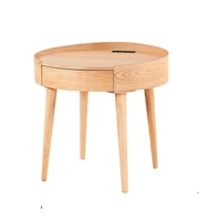 simple style multi functional home furniture mini bedroom bedside table wooden round speaker smart table