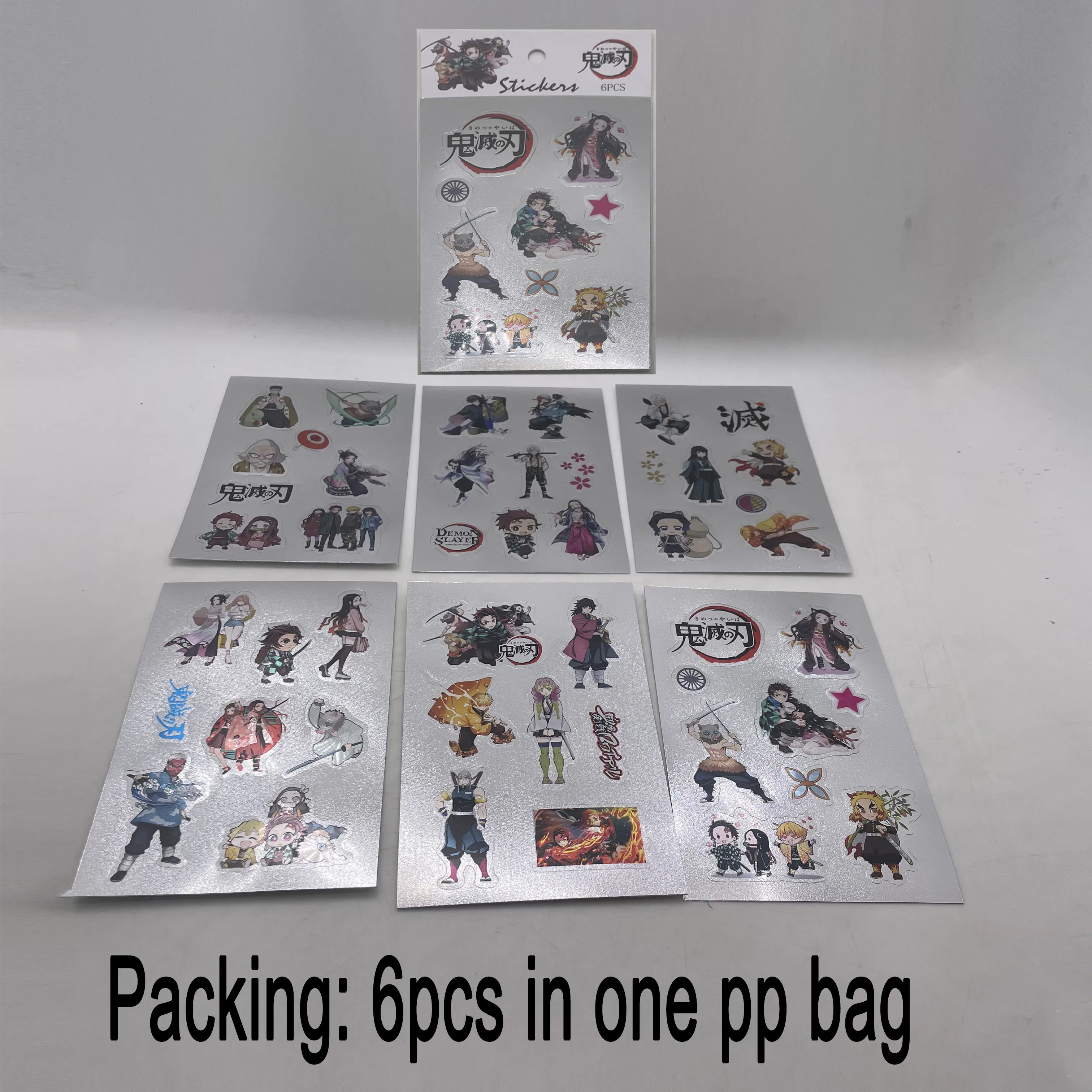 

Demon Slayer silver refrigerator Sticker Kimetsu No Yaiba Labels Skateboard Luggage Motorcycle Vsco Waterproof PVC Sticker