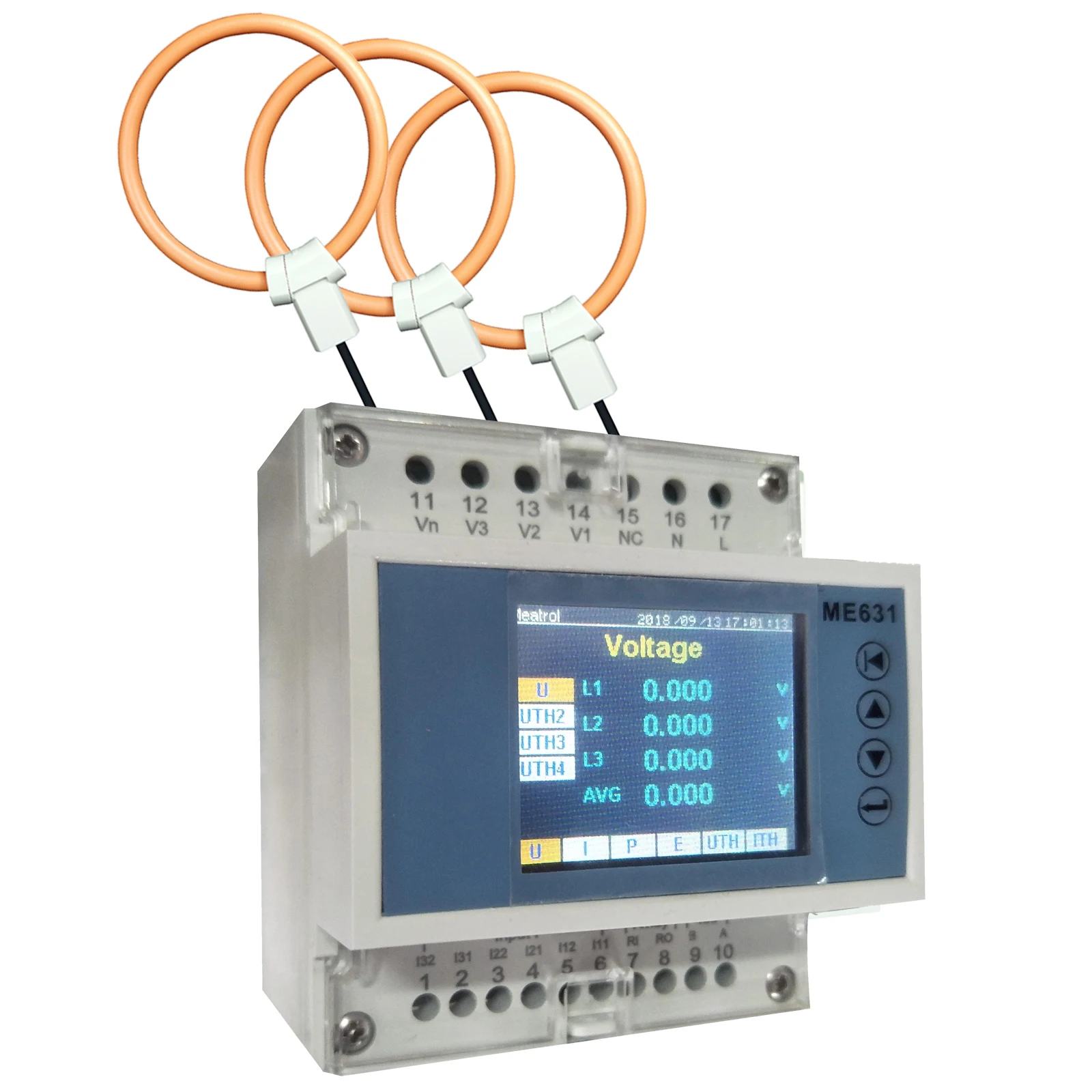 

1500A Modbus RTU RS485 Energy meter Din rail Rogowski coil 32GB Data logger Power Analyzer