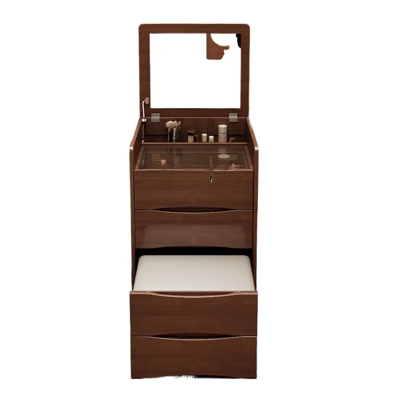 Комод из цельного дерева. Простой современный бытовой раскладной столик для