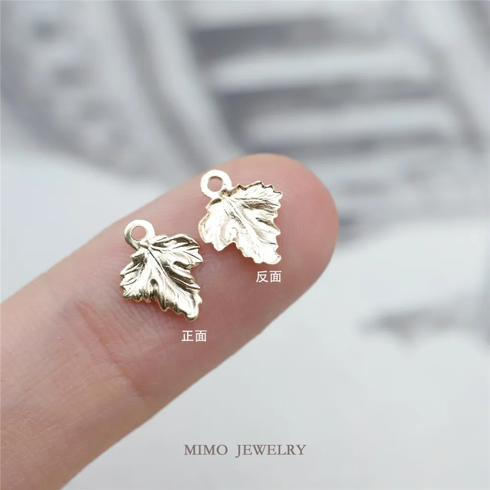 

United States imports 14K Gold Filled three-dimensional relief simulation leaf new pendant DIY ornaments accessories