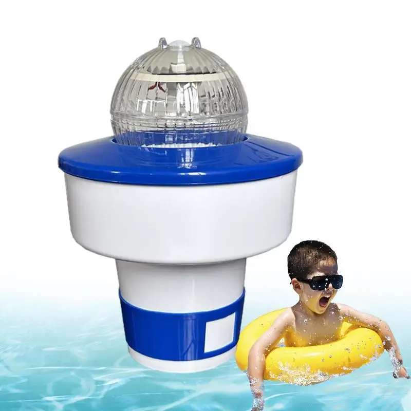 

Floating LED Pool Light RGB 7 Color Changing Floating Pool Lights With Dispenser For Swimming Pool Solar Powered Waterproof RGB