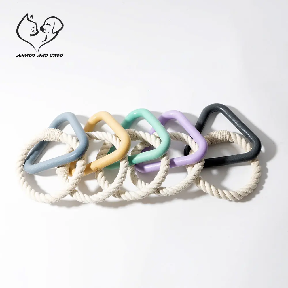 

Pet Dog Chew Toys Triangle TPR Cotton Rope Puppy Tug of War Molar Clean Toy Dog Toys for Large Small Dogs Pet Puppy Supplies