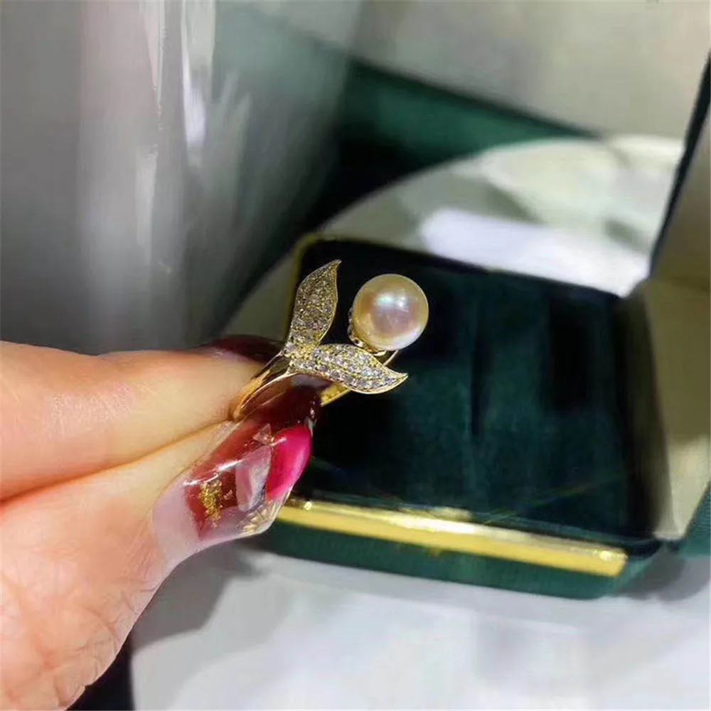 

S925 Sterling Silver Pearl Ring Settings Blank/Base For DIY Adjustable Ring Jewelry Making Accessories Suitable for 8-10mm Bead