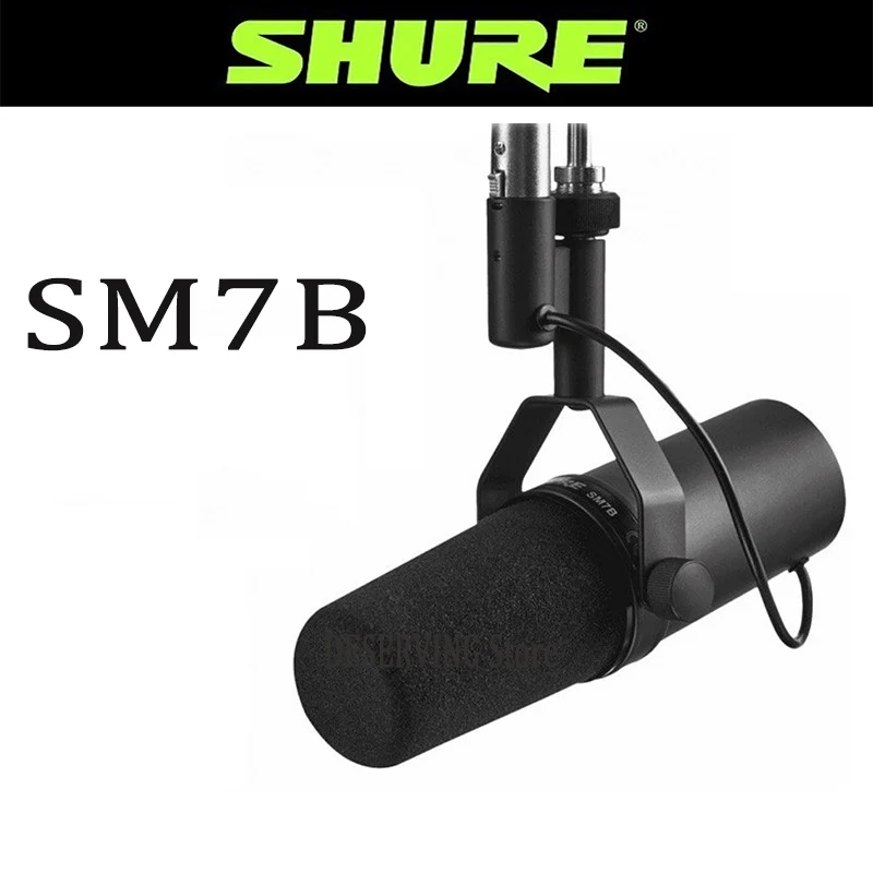 

Shure SM7B Mic Cardioid Dynamic Microphone Studio Selectable Frequency Response Microphone for Live Stage Recording Podcasting
