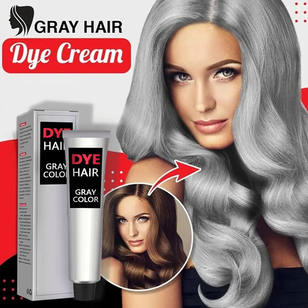 

Easy To Dye Punk Permanent Hairdressing Hair Dye Cream Hair Coloring Products Light Gray Natural Hair Dye Cream