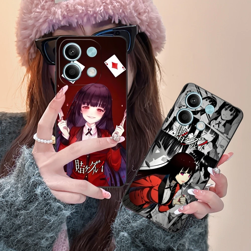 Чехол для мобильного телефона Kakegurui Yumeko Xiaomi Redmi 14 13 13C 12 12C 10 10C A1 A2 A3 Plus 5G черный