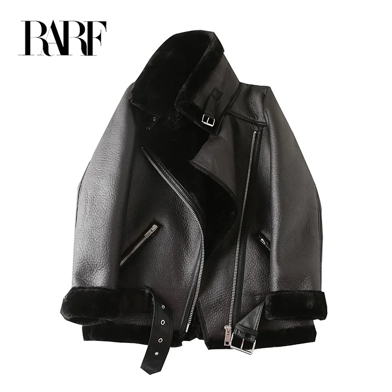 

The new 2023 women's jacket with extra thick warm and extra thick lamb feather rider jacket with artificial fur