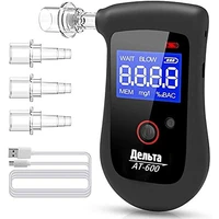aa168n rechargeable breathalyzer alcohol tester digital lcd breath alcohol tester with 4 mouthpieces memorize 10 reading results