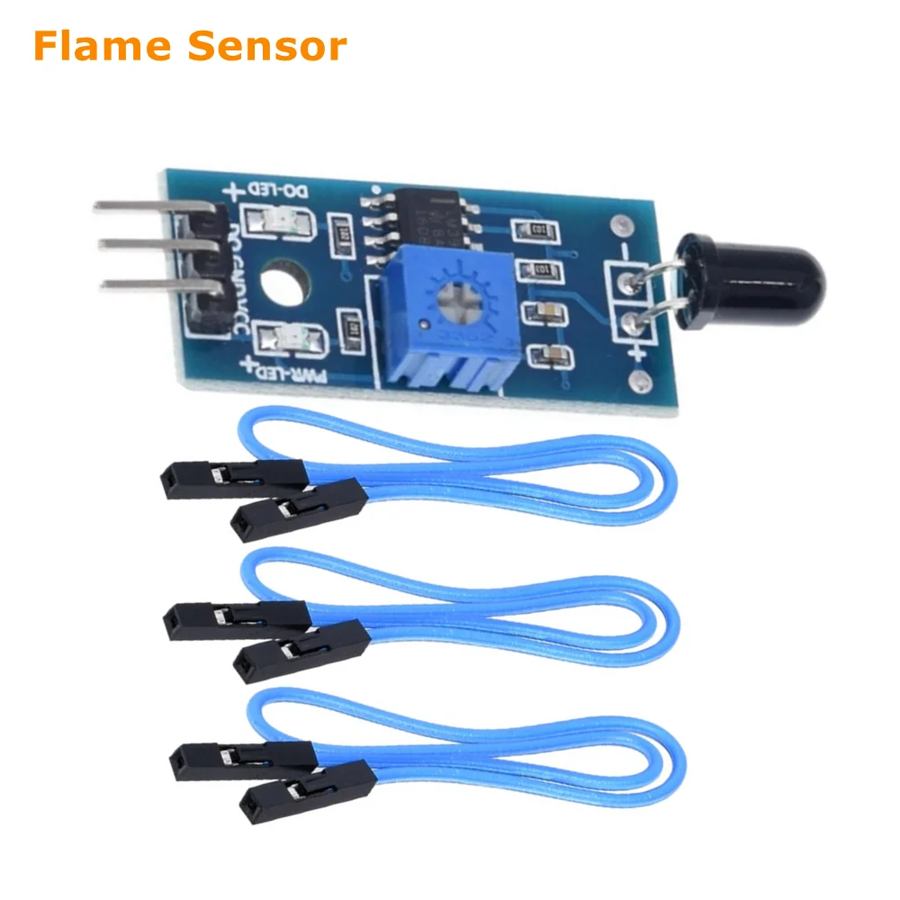 

flame sensor controller LM393 detection module fire detector 3pin diode probe detecting breakout board for Arduino DIY device