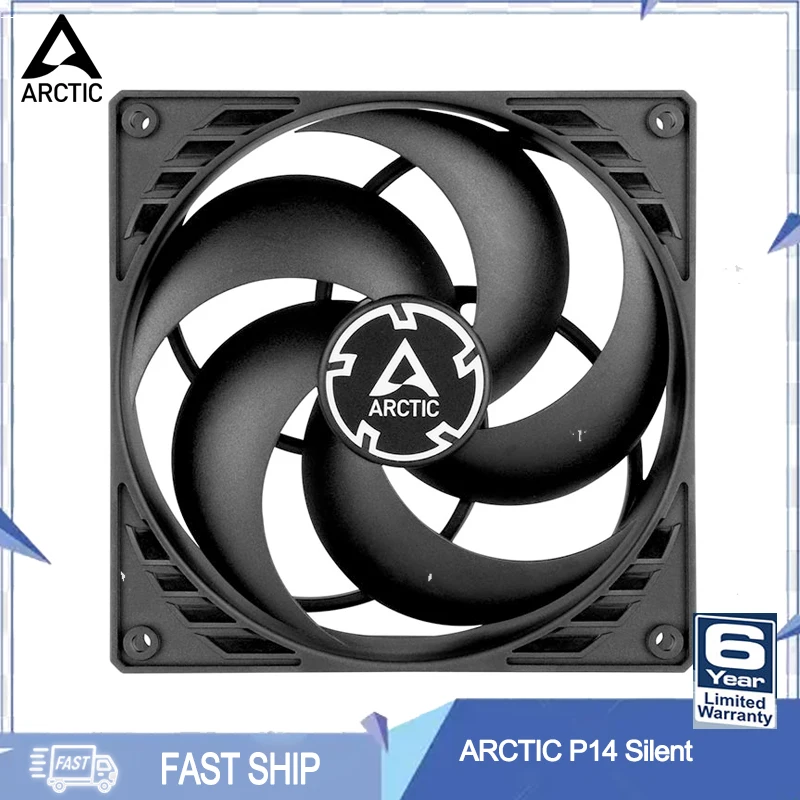 

ARCTIC P14 F14 Silent PWM PST CO PC Case Cooling Fan,Pressure-optimised Extra Quiet 140mm Fan 950RPM,CPU Cooler