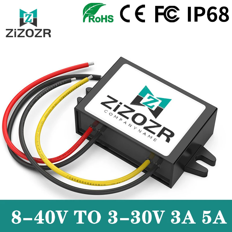 

ZIZOZR DC-DC понижающий преобразователь 8-40В в 5/9/12/13.8В 3/5А