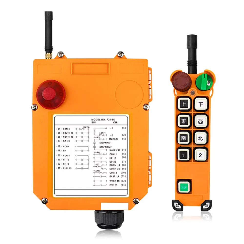 Одинарный/двойной двухскоростной телефон, промышленный беспроводной радиопульт дистанционного управления 10/12, переключатель 12 В, 24 В, 110 В, 220 В, 380 В для вождения кранов