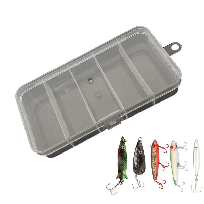 

Bait Tackle Box Organizer Lure 5 Grid Luya Storage Box For Fishing Transparent Design Fishing Lure Organizer Case For Beads