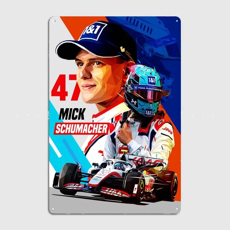 Mick Schumacher Низкое полиуретановое украшение Настенный декор Металлические вывески