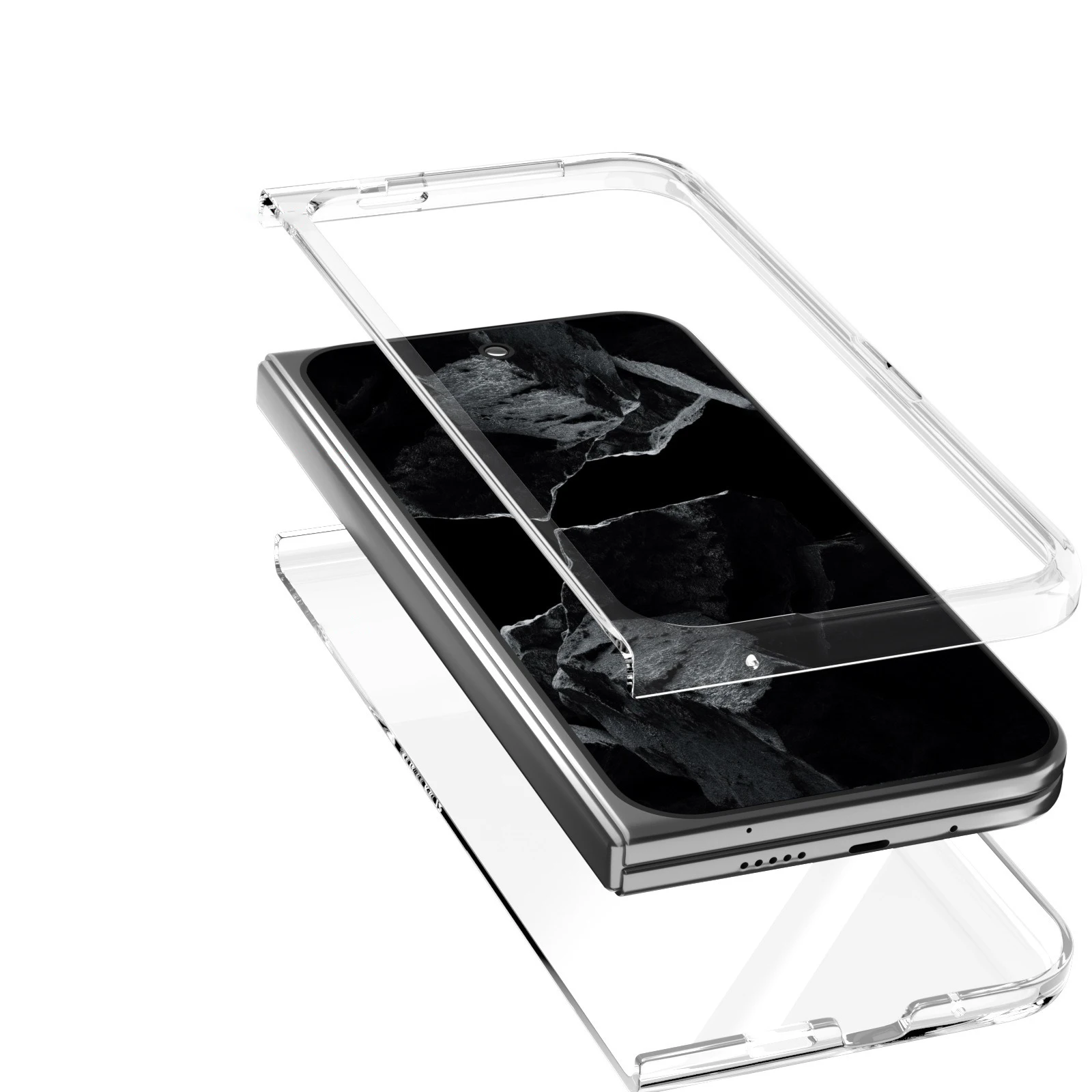 Прозрачная задняя крышка для Google Pixel 9 Pro складная жесткая рамка ПК Обложка