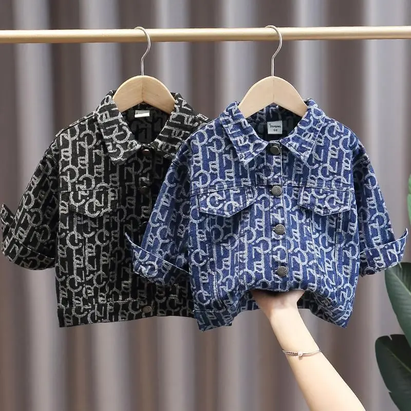 

New Lapel Spring Autumn Coat Outerwear Top Children Clothes School Kids Costume Teenage Girl Clothing High Quality Worsted