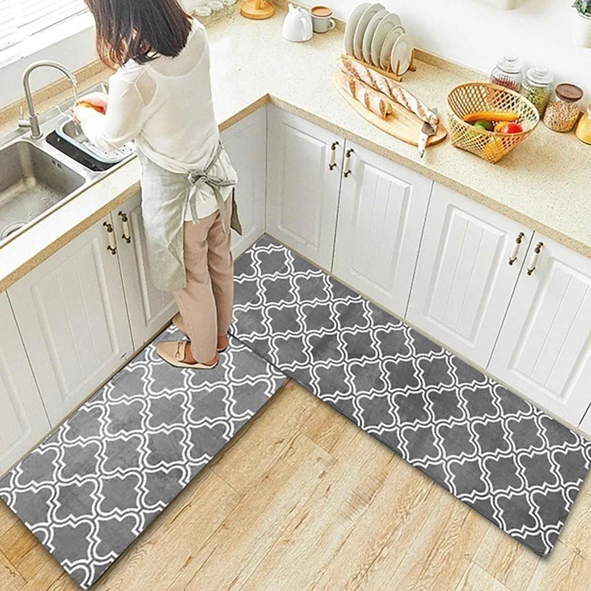 

modern Kitchen Mat Long Strip Bedroom Entrance Doormat Home Floor Decoration Living Room Carpet Bathroom Non-Slip Rug