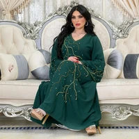 muslim dress women diamond hot pressed loose robe dress saudi arabia muslim long sleeve loose elegant fashion gown 2022 summer